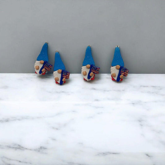 Kawaii 4th of july gnome charms / polymer clay gnome charms / kawaii independence holiday charms / red white blue USA gnome charms