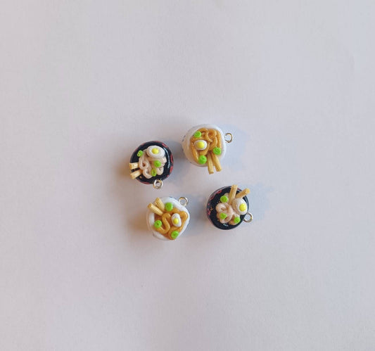 Kawaii ramen bowl charms / polymer clay pho noodle charms / kawaii food charms / kawaii food jewelry soup