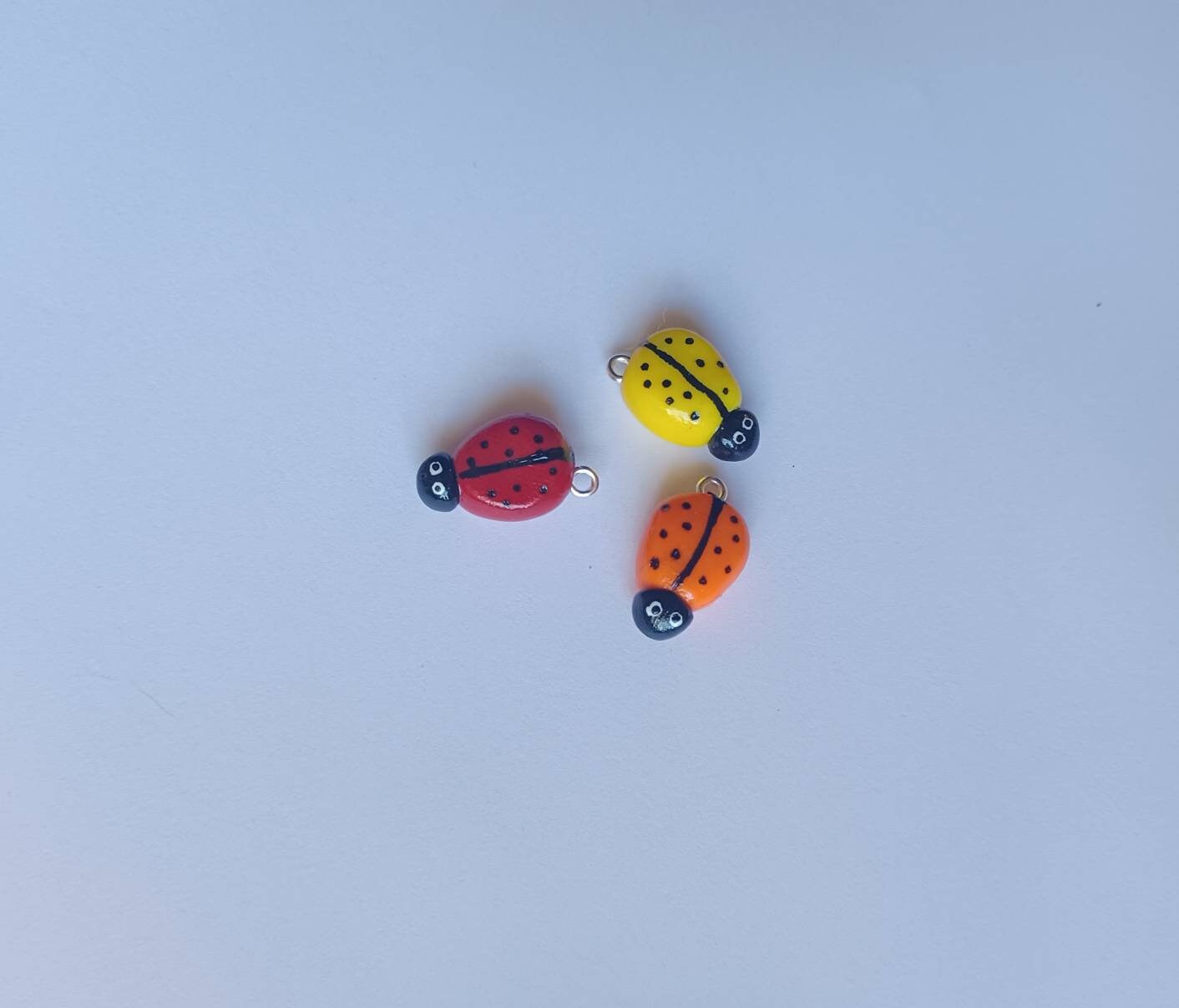 Kawaii ladybug charms / polymer clay charms / kawaii charms / kawaii jewelry / kawaii lady bug insect charms
