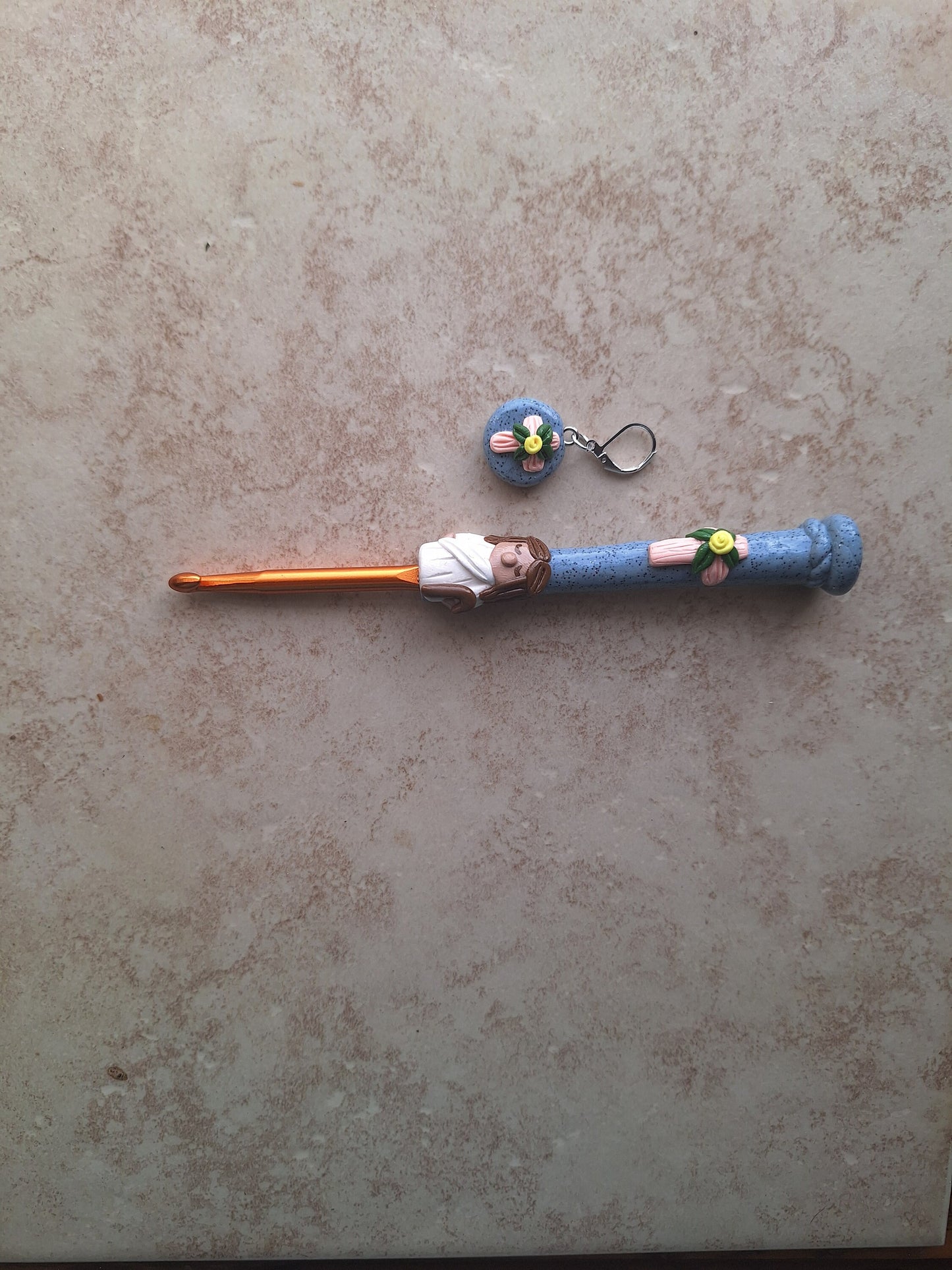 Polymer clay Christian religious Jesus Cross crochet hook