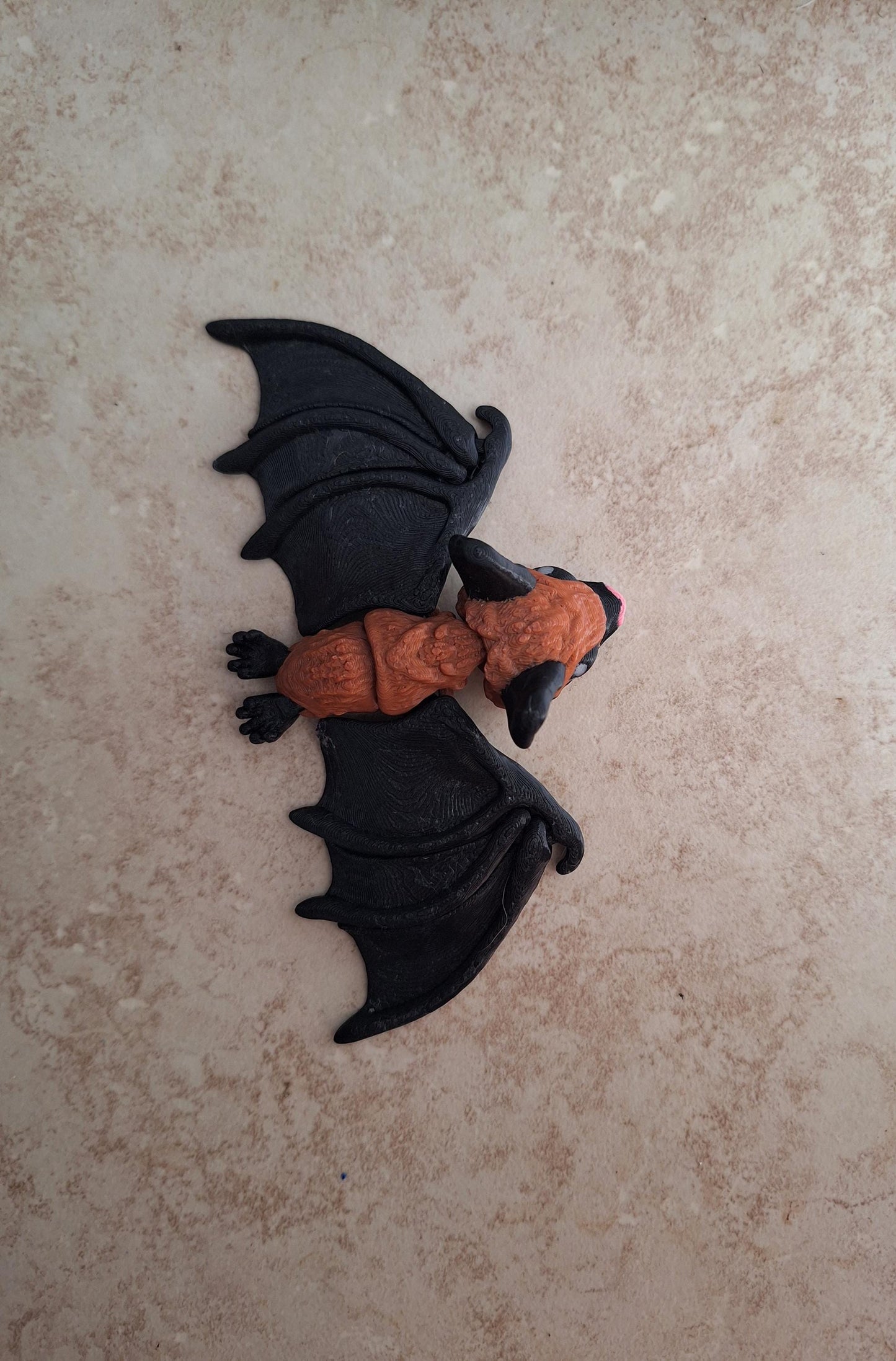 3D articulated cute black bat straw cap / 3d printed bat spooky animals / halloween bat straw topper cover Fidget figurines