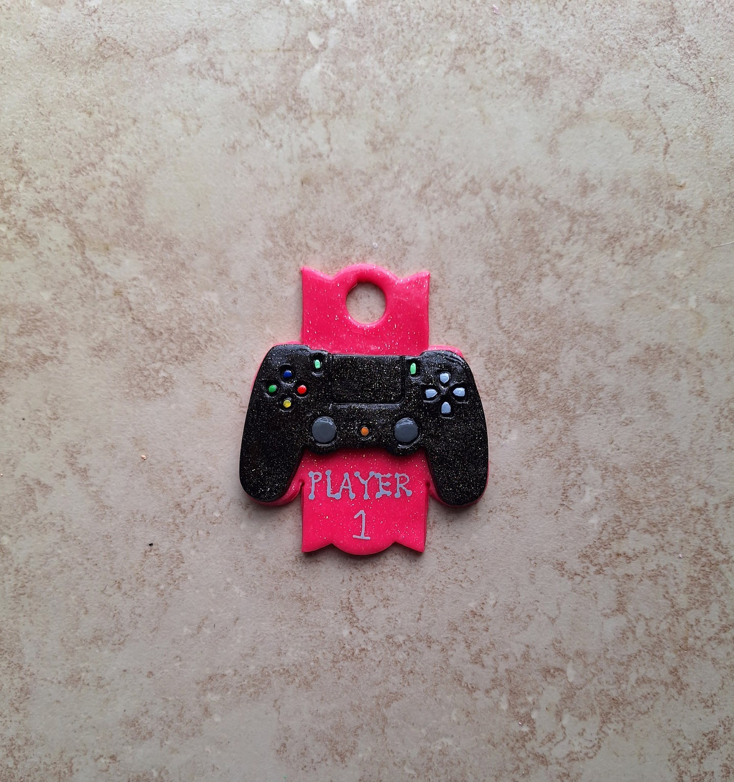 Polymer clay straw tag tumbler topper / clay tumbler accessories / game controller player one tumbler topper straw tag tumbler accessories