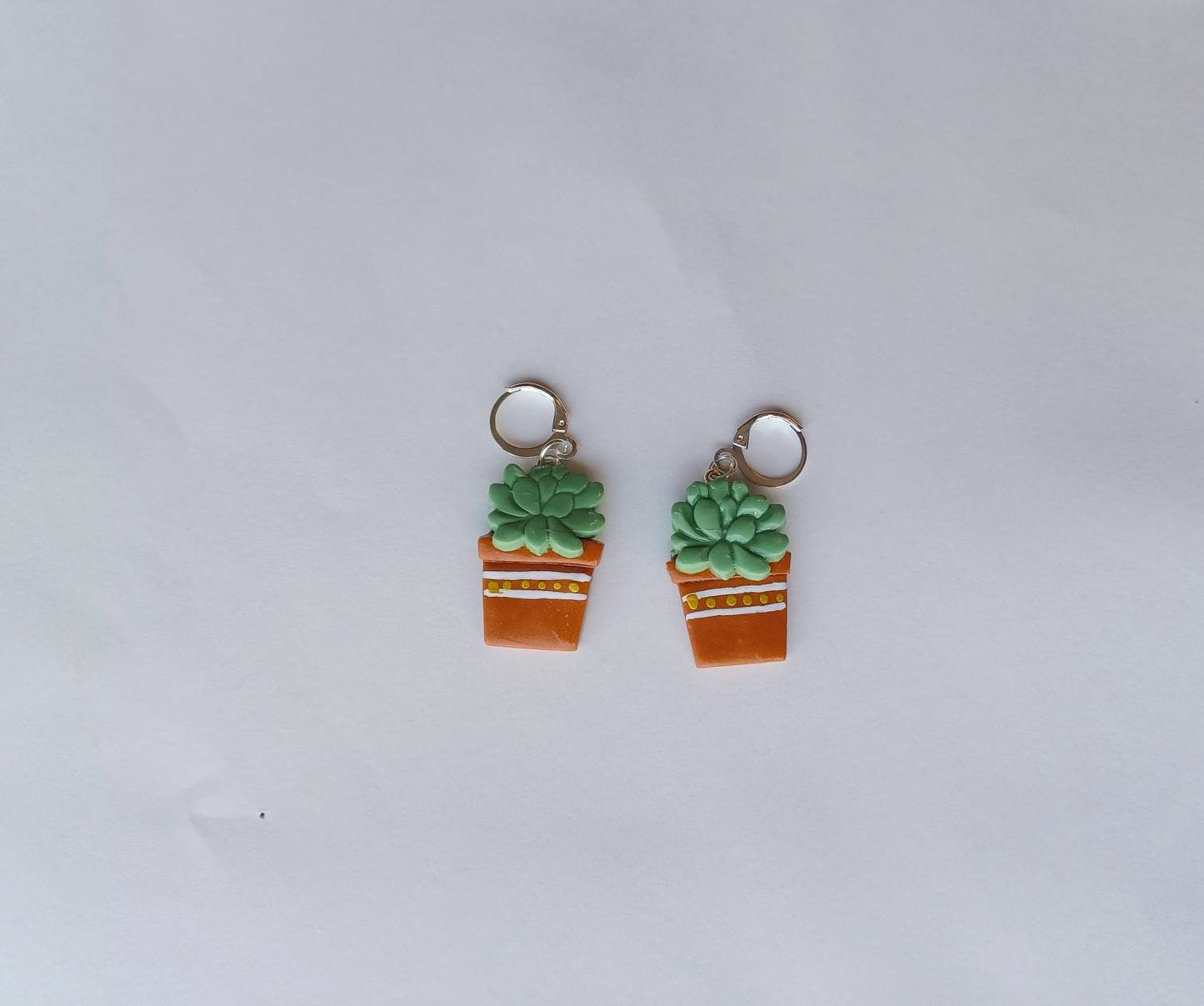 Stitch markers set of 2 succulent potted plant / succulent stitch markers / floral plant stitch markers