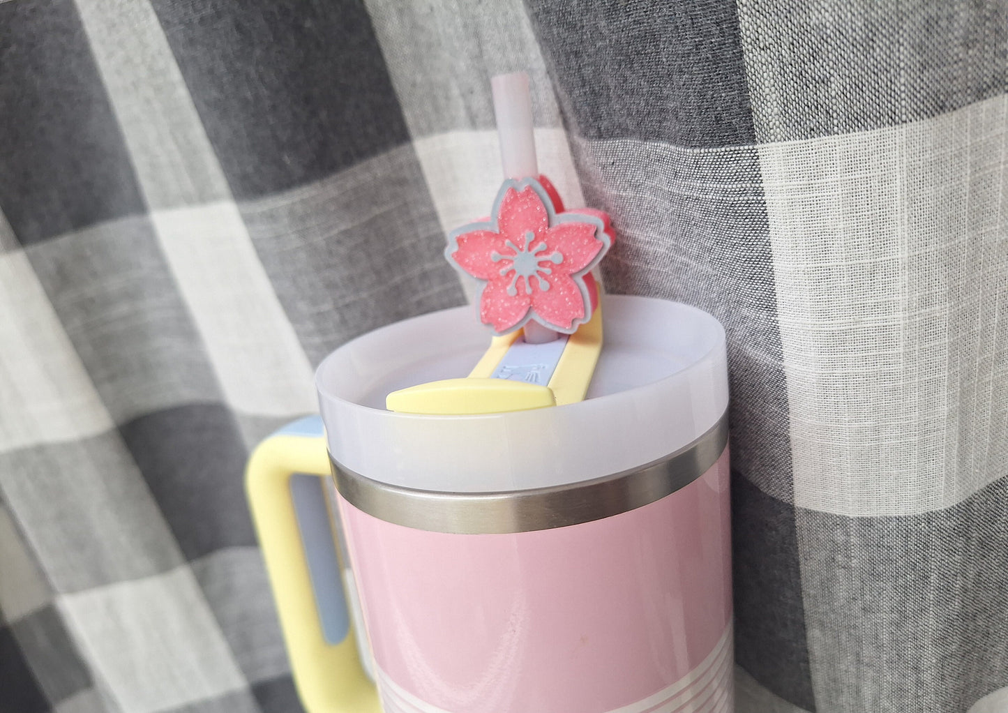3D printed flower plant straw buddy charm tumbler accessories / tumbler charm straw buddy / kawaii sakura cherry blossom straw topper charm