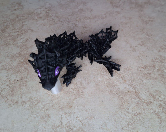3D articulated wicked dragon straw cap / 3d printed dragon animals / halloween spider web dragon tadling straw topper cover Fidget figurines