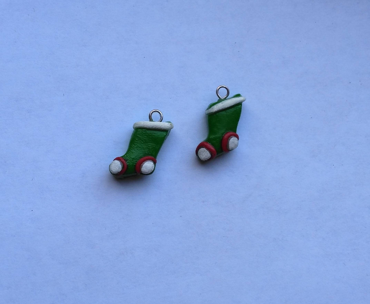 Kawaii Christmas stocking charms / polymer clay stocking charms / kawaii  holiday jewelry / kawaii holiday charms