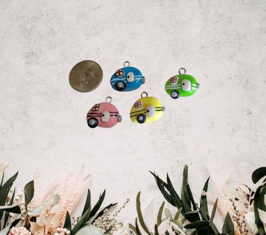 Kawaii camper charms / polymer clay camping charms / kawaii Retro vintage camper charms / kawaii camping jewelry