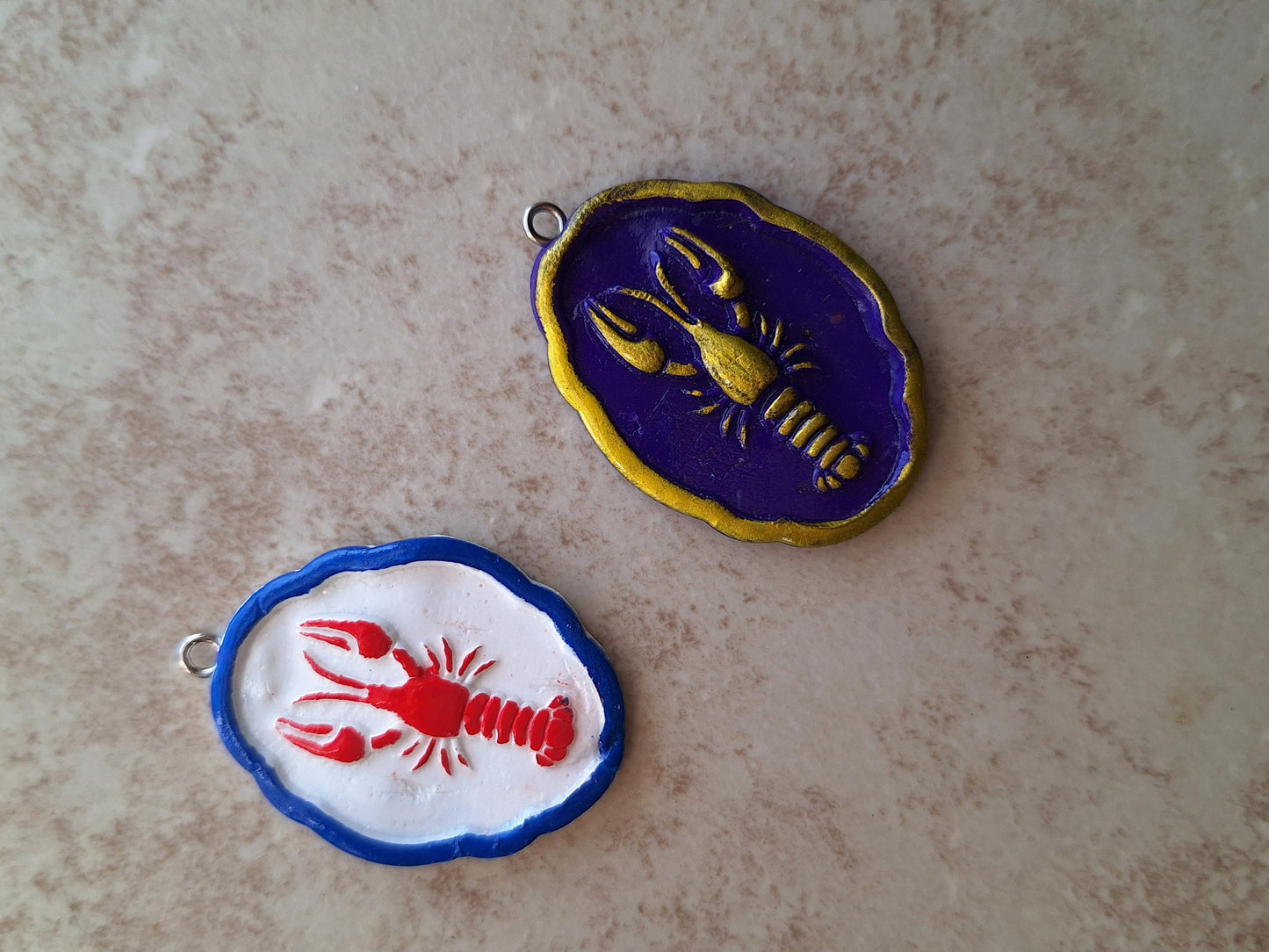 Kawaii nautical lobster charms / polymer clay lobster charms / kawaii animal charms lobster jewelry / mardi gras lobster charm pendant