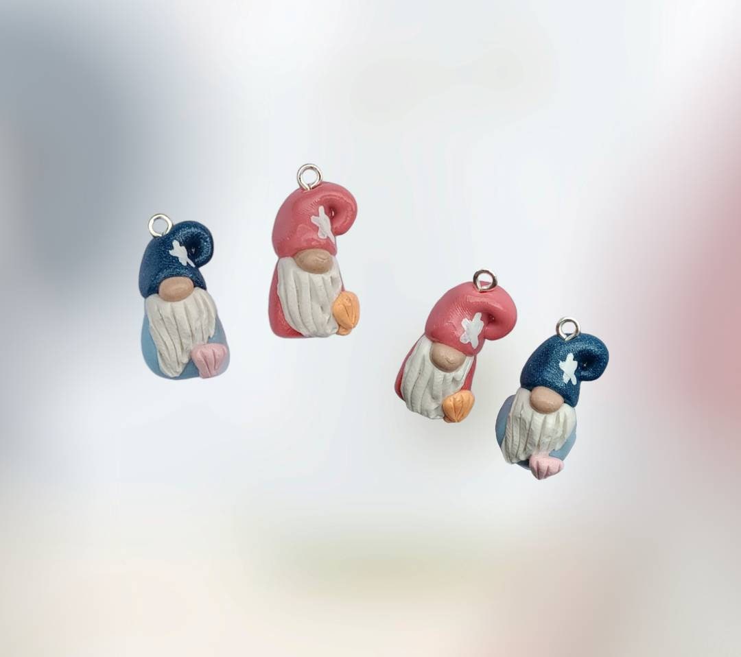 Kawaii beach gnome nautical charms / polymer clay gnome charms / kawaii toadstool charms / gnome charms starfish shell nautical gnome