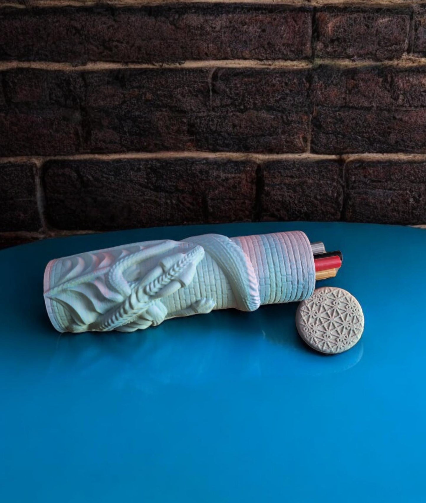 3D printed dragon castle pencil case organizer / dragon pen utensil holder / 3d printed tabletop work supply holder desk accessories