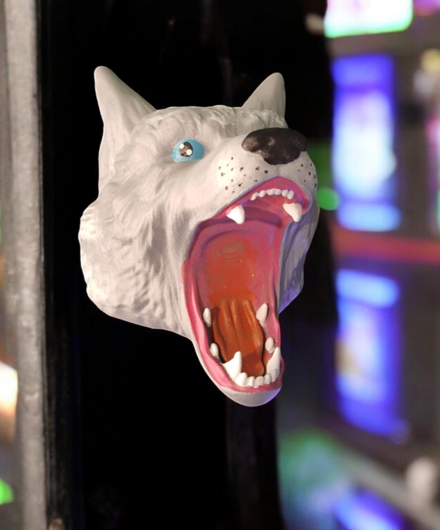 3D printed wolf head controller holder / wall mount game controller holder / 3d printed tabletop controller holder gaming accessories
