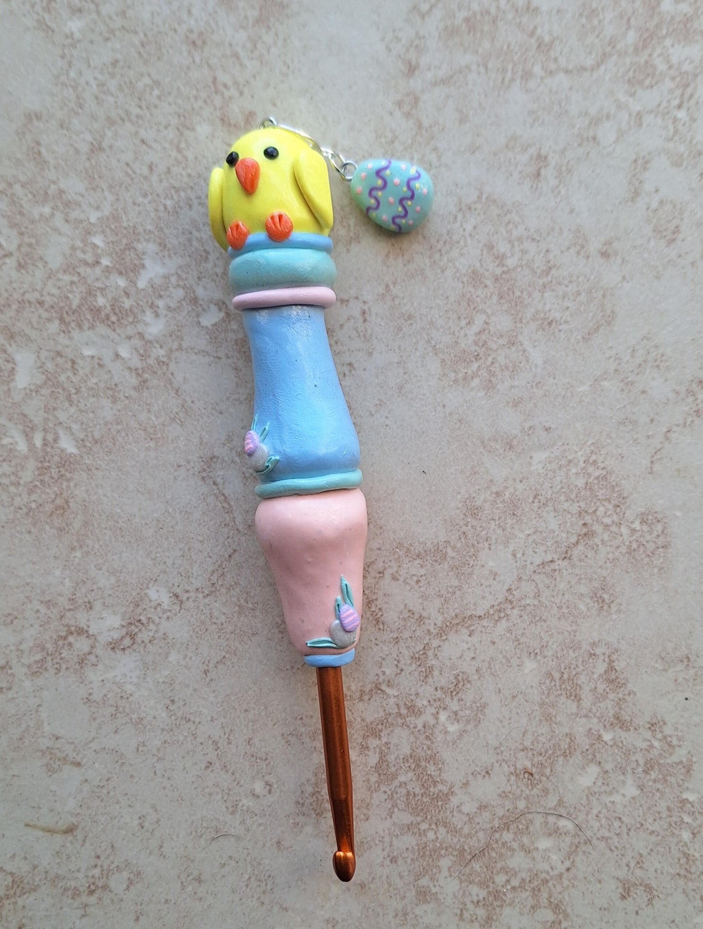 Polymer clay pastel easter baby chic crochet hook