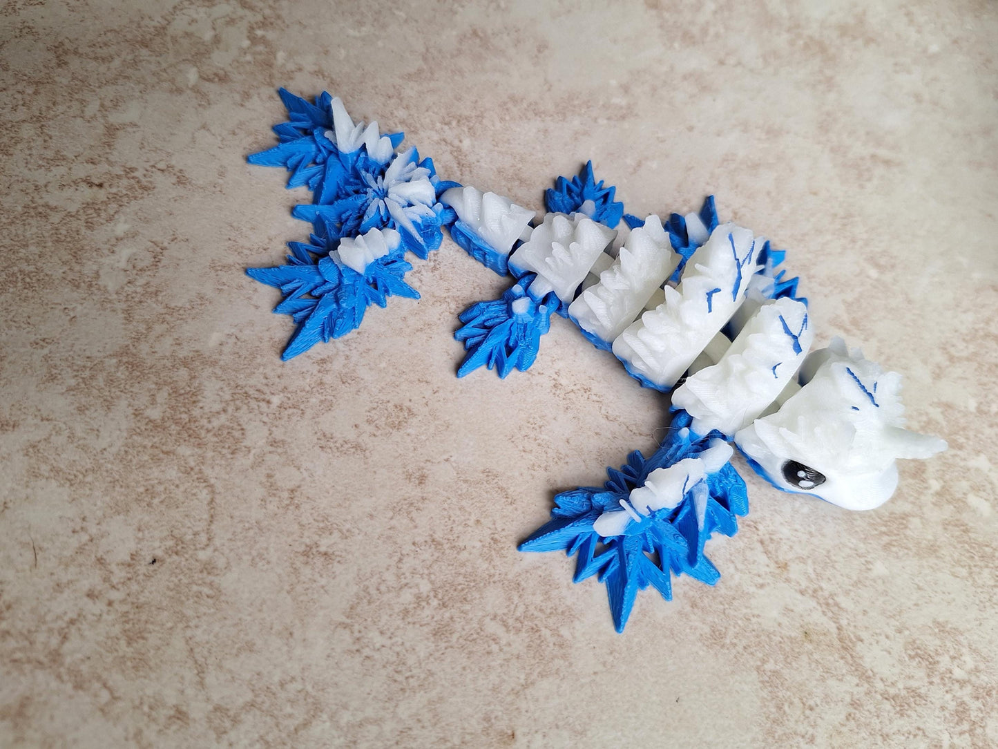 3D articulated flutterphin dragon straw cap / 3d printed dragon animals / 3d print dolphin unicorn fish frostphin straw topper cover Fidget