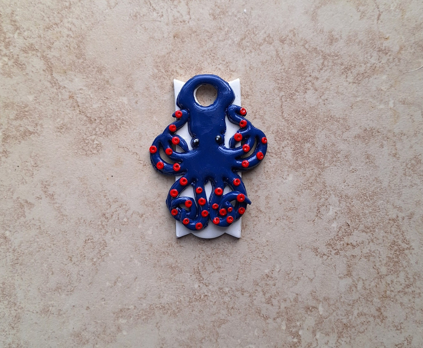 Polymer clay straw tag tumbler topper / clay tumbler accessories / octopus tumbler topper straw tag beach nautical tumbler accessories