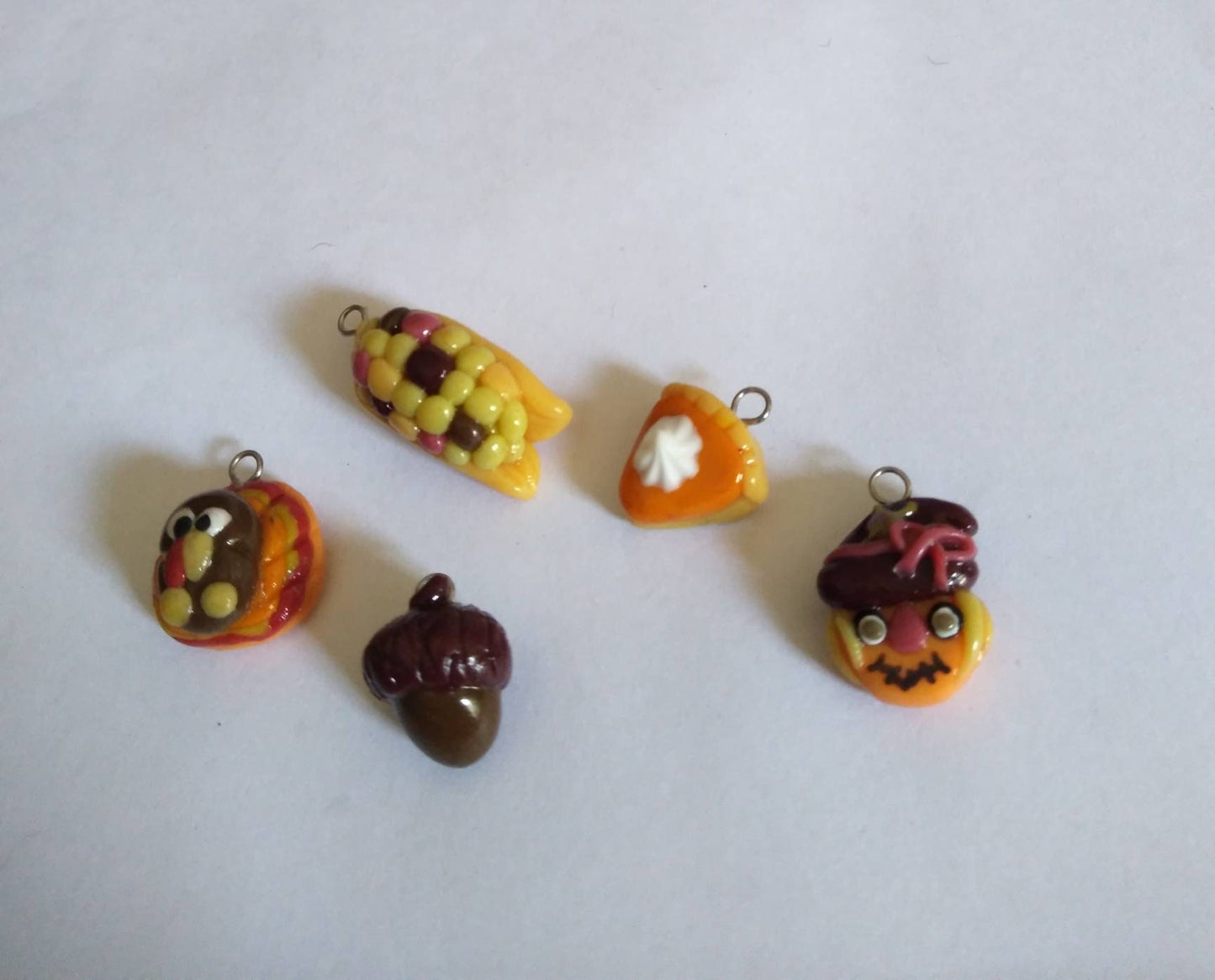 Thanksgiving charms set / polymer clay Thanksgiving charms /  Christmas jewelry charms / holiday charms