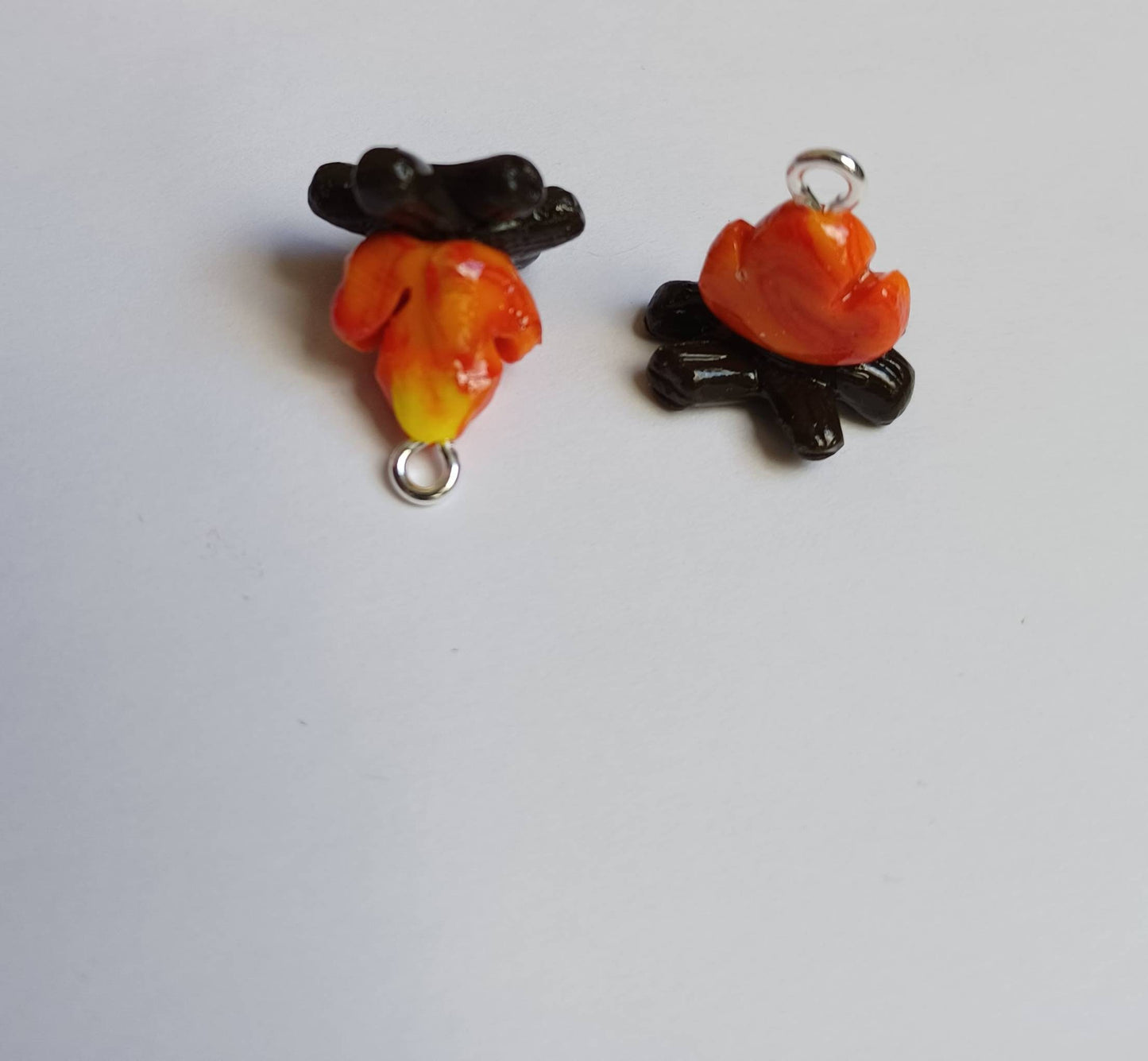 Kawaii campfire charms / polymer clay camping charms / kawaii fire charms / kawaii camping jewelry