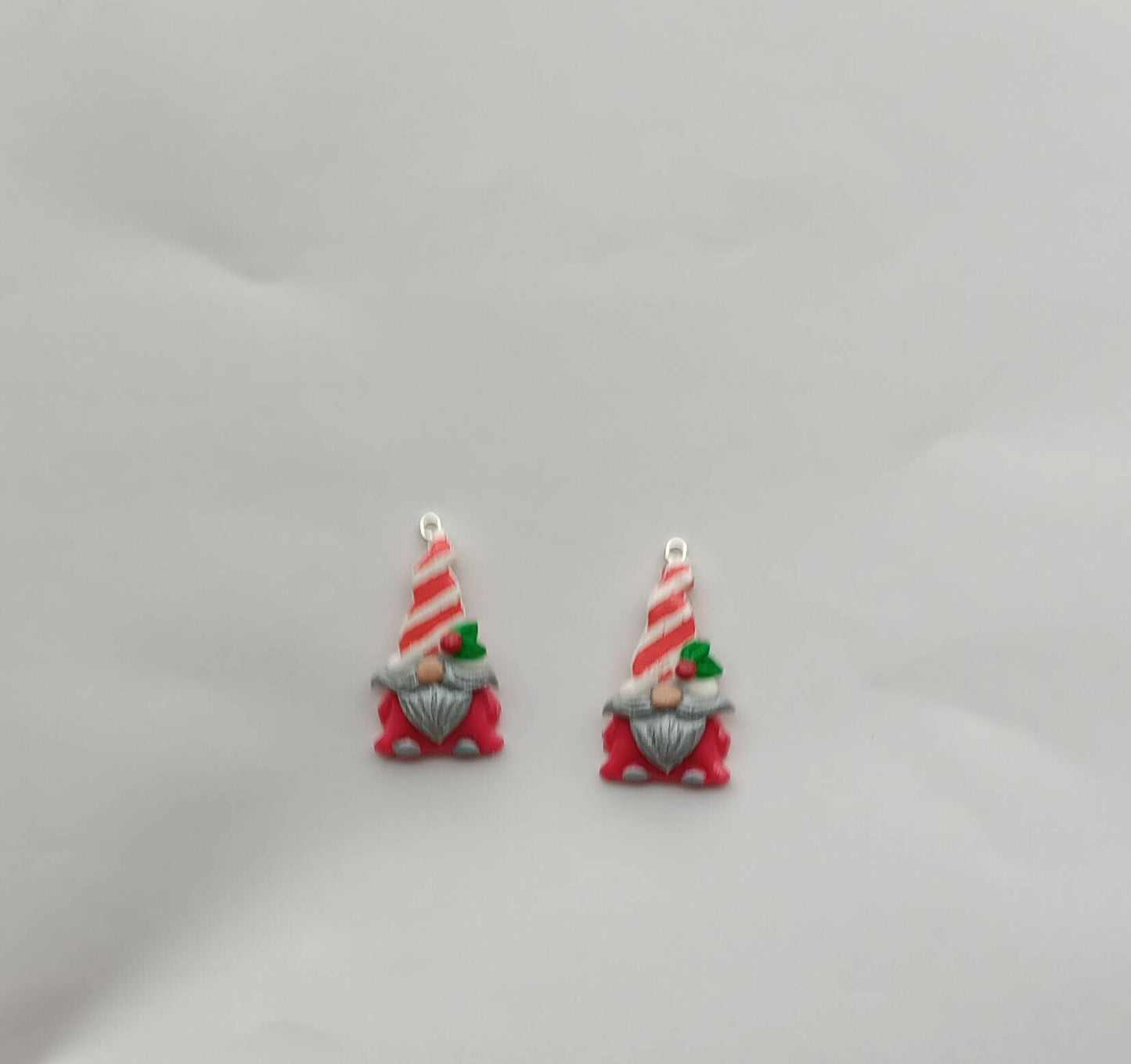 Kawaii christmas candy cane  gnome charms / polymer clay gnome charms / kawaii christmas holiday charms / gnome charms