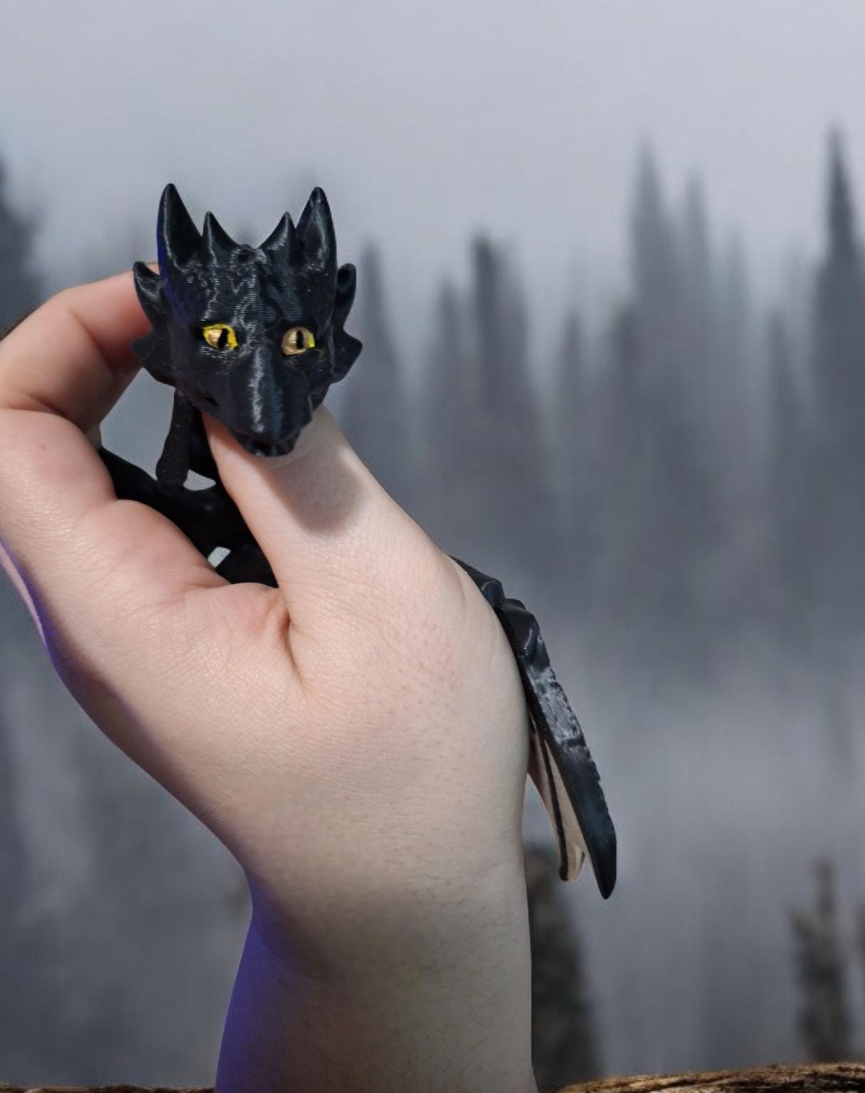 3D printed wyvern finger puppet / 3d printed dragon animal costume cosplay / 3d printed animals figurine knick knack Fidget