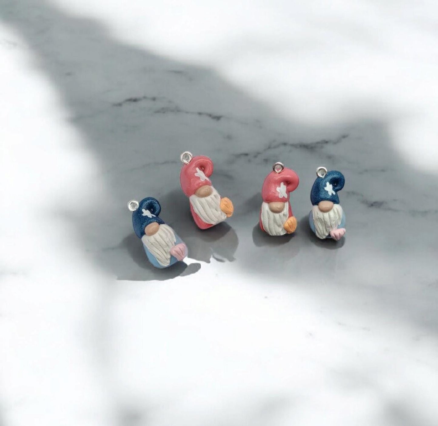 Kawaii beach gnome nautical charms / polymer clay gnome charms / kawaii toadstool charms / gnome charms starfish shell nautical gnome