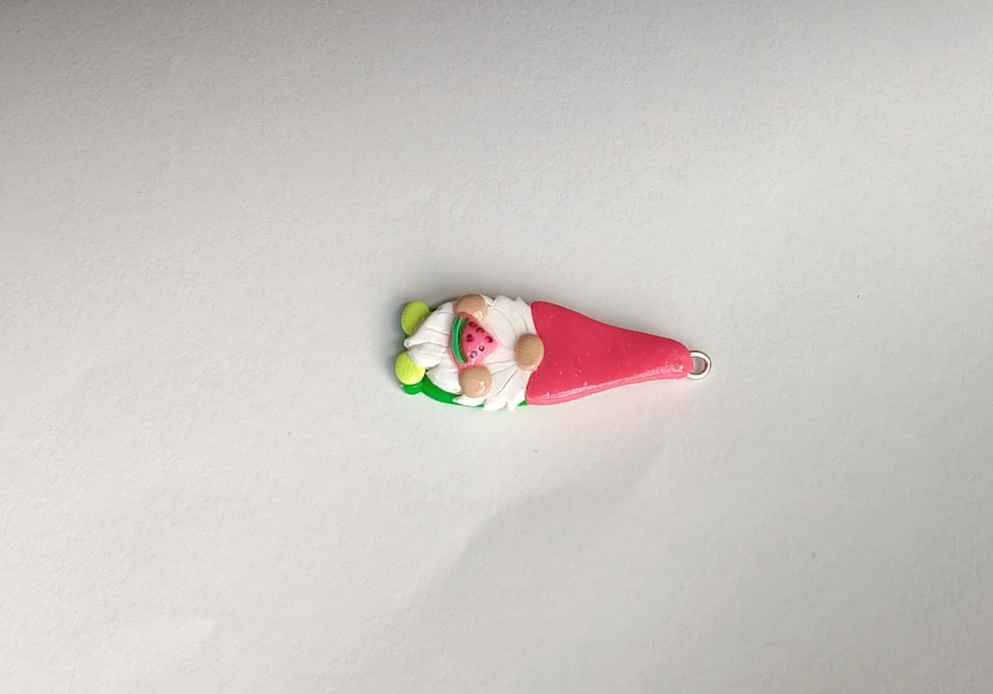 Kawaii watermelon gnome charms / polymer clay garden gnome charms / fruit gnome charms / watermelon summer gnome charms stitch marker
