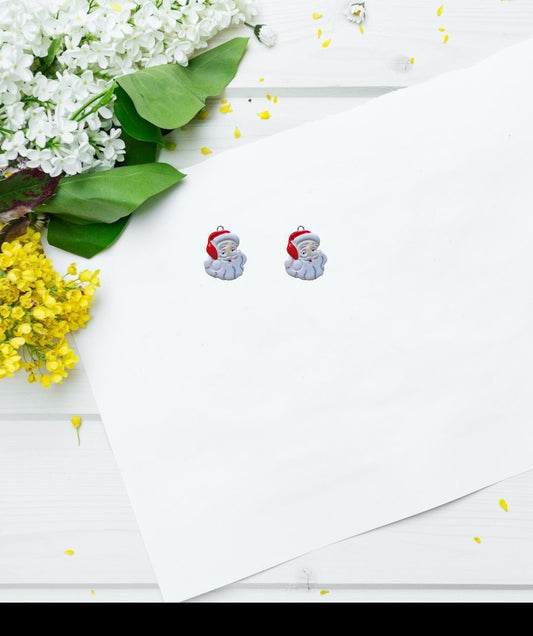 Kawaii Christmas Santa claus charms / polymer clay vintage santa charms / kawaii holiday jewelry charms pendant stitchmarker