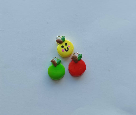 Kawaii apple charms / polymer clay apple charms / kawaii food charms / kawaii food jewelry