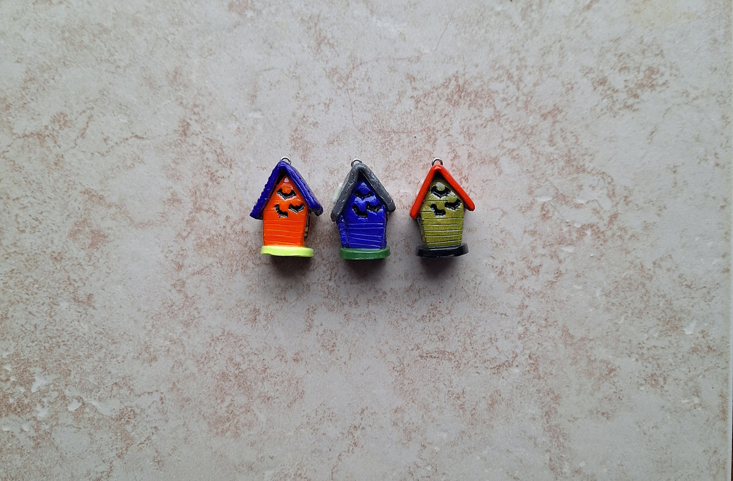 Kawaii 3d haunted house charms / polymer clay 3d halloween charms / spooky house fall garden charms / haunted house charms jewelry
