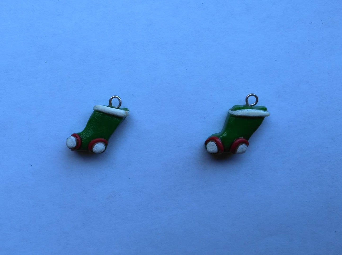 Kawaii Christmas stocking charms / polymer clay stocking charms / kawaii  holiday jewelry / kawaii holiday charms