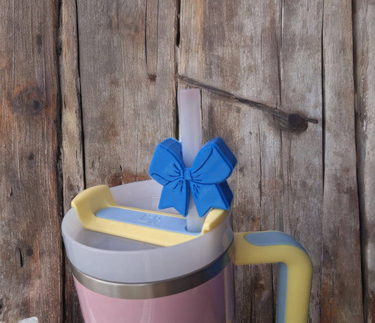 3D printed bow straw buddy charm tumbler accessories / tumbler charm straw buddy / ribbon bow straw topper charm