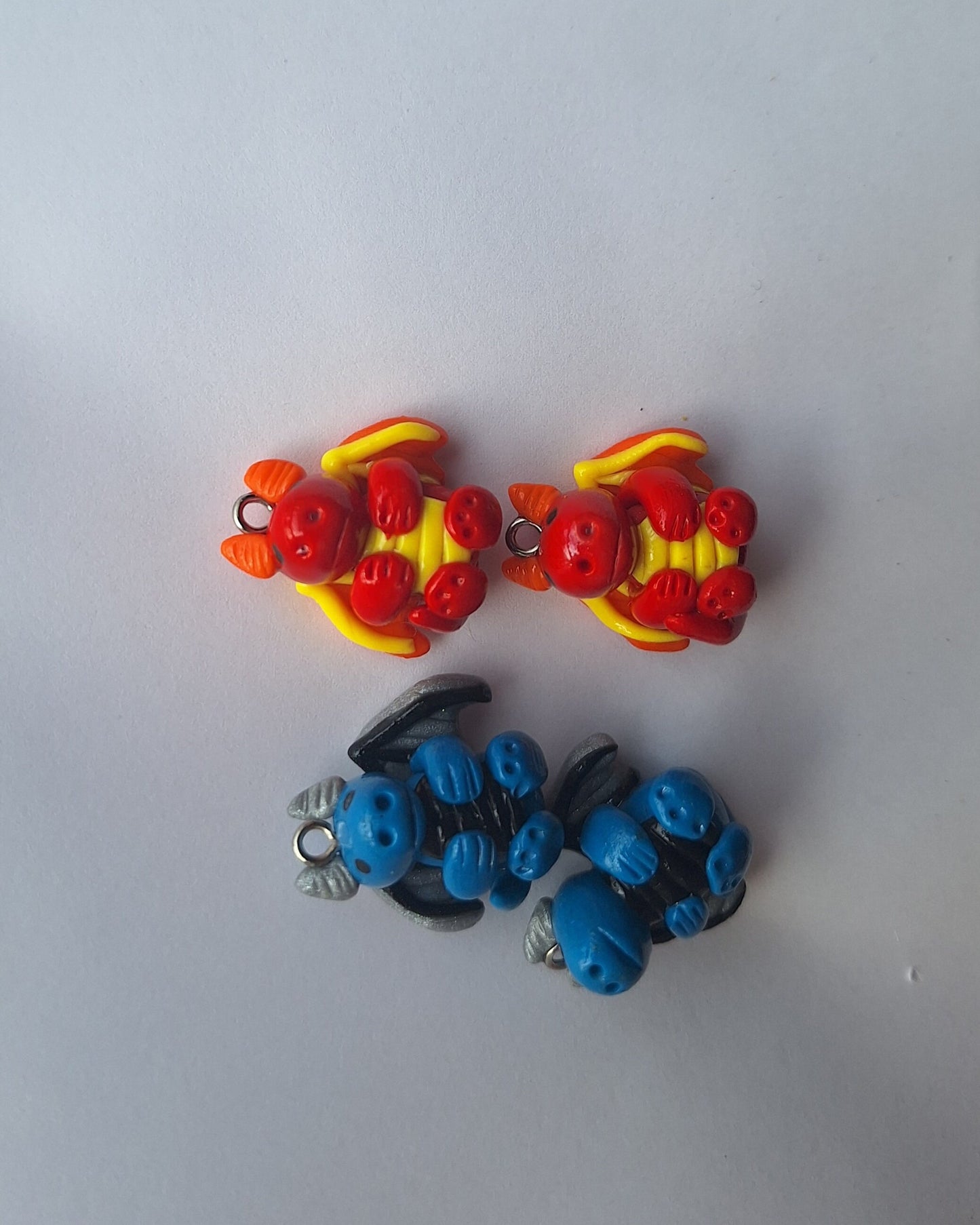 Polymer clay dragon animal charms jewelry stitch marker progress keeper notions