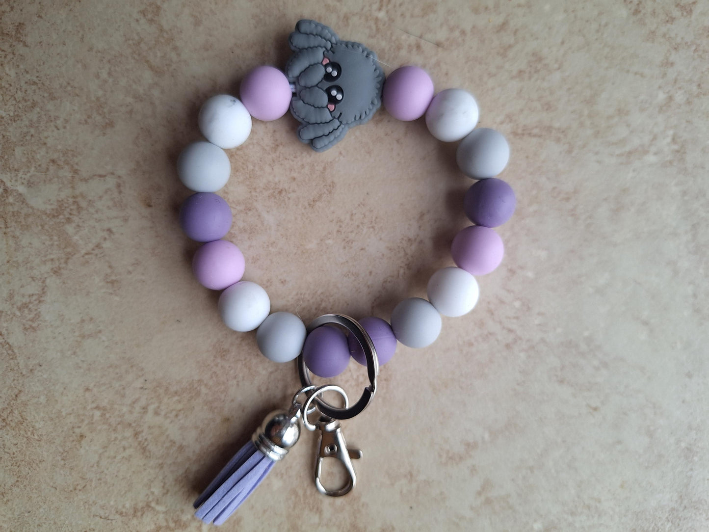Silicone beaded wristlet jumping spider / cute spider silicone beaded wristlet keychain / kawaii spider bag accessories key chain gift