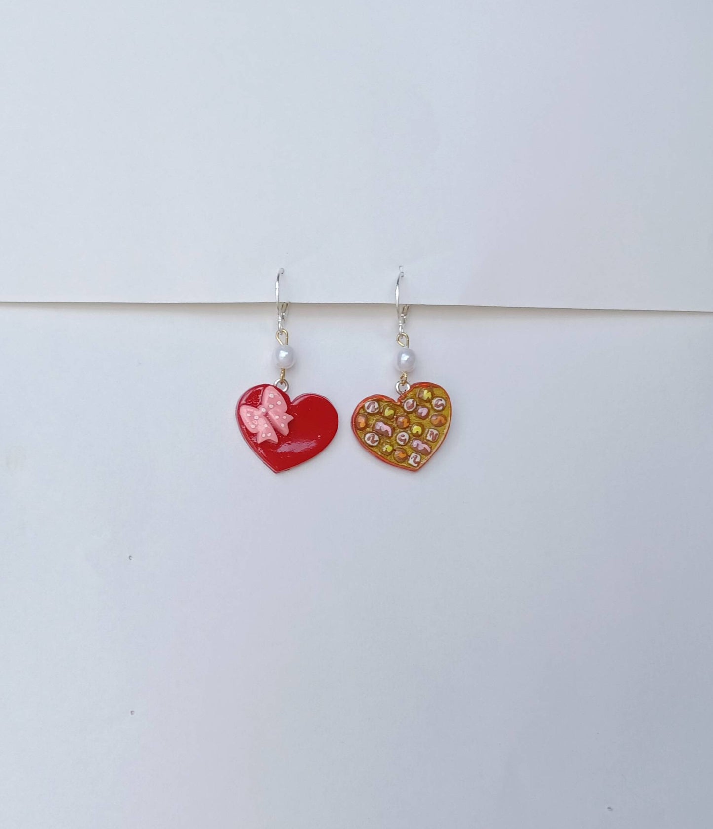 Kawaii valentine earrings / polymer clay valentine chocolate heart earrings / kawaii heart jewelry / valentine chocolate box