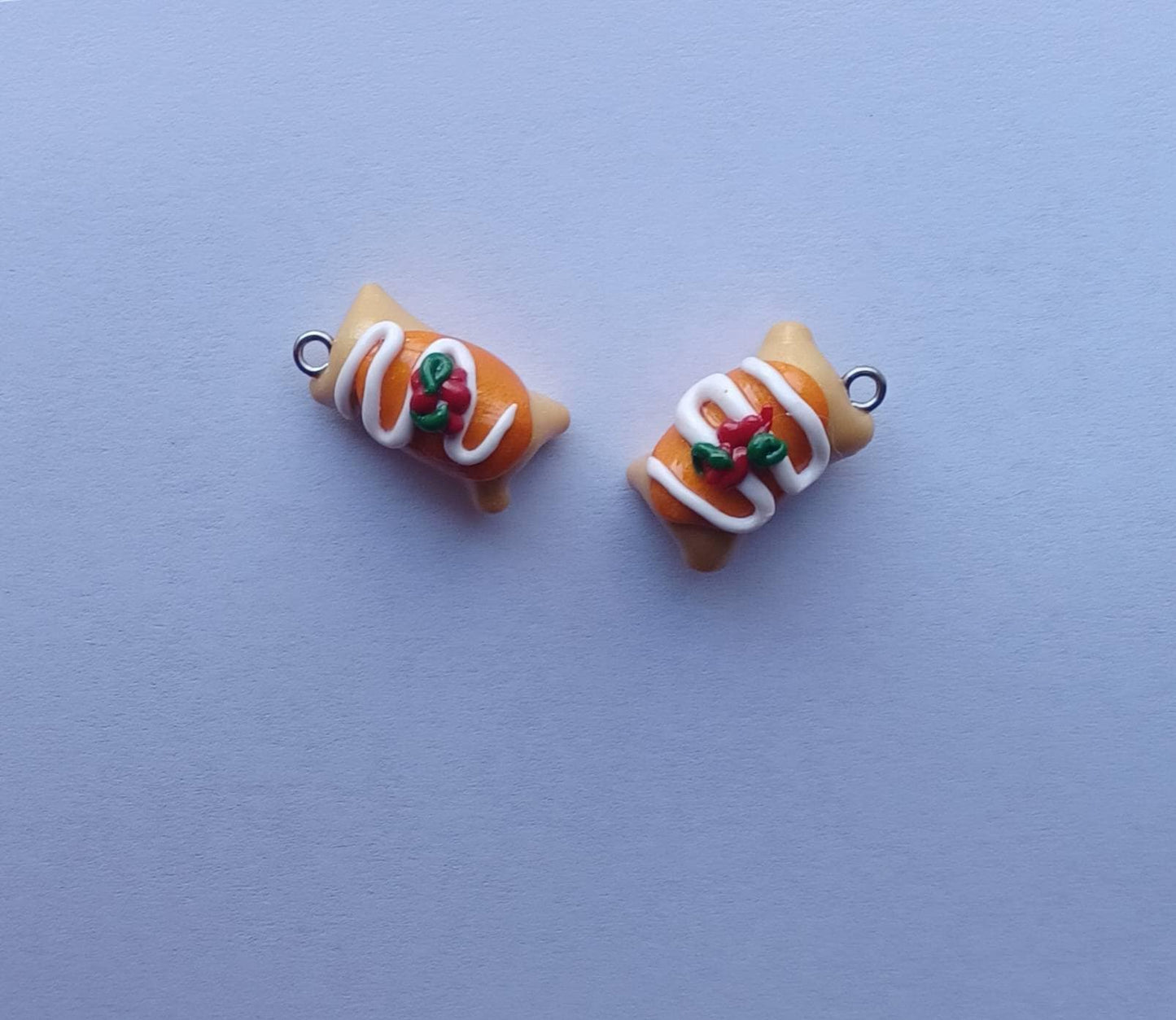 Kawaii chimichangas charms / polymer clay chimichanga burrito charms / kawaii food charms / kawaii food jewelry