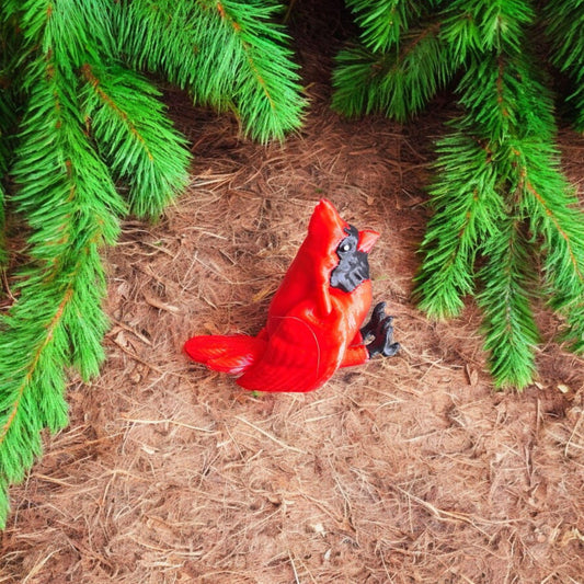 3D articulated flexi red cardinal bird / 3d printed cute cardinal / 3d printed animals figurine knick knack Fidget keychain