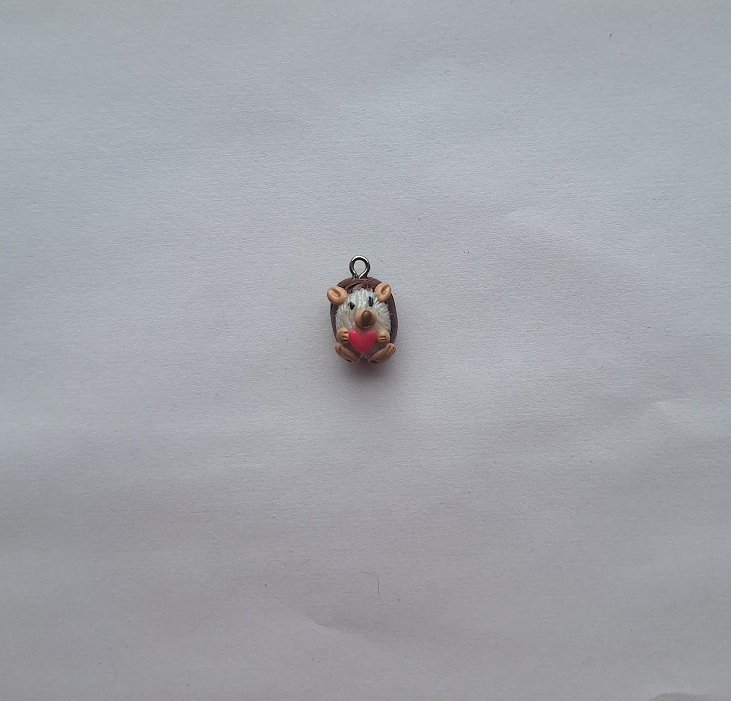 Kawaii clay heart hedgehog charms / polymer clay hedge hog pet charms / kawaii animal charms / porcupine jewelry charm stitch marker