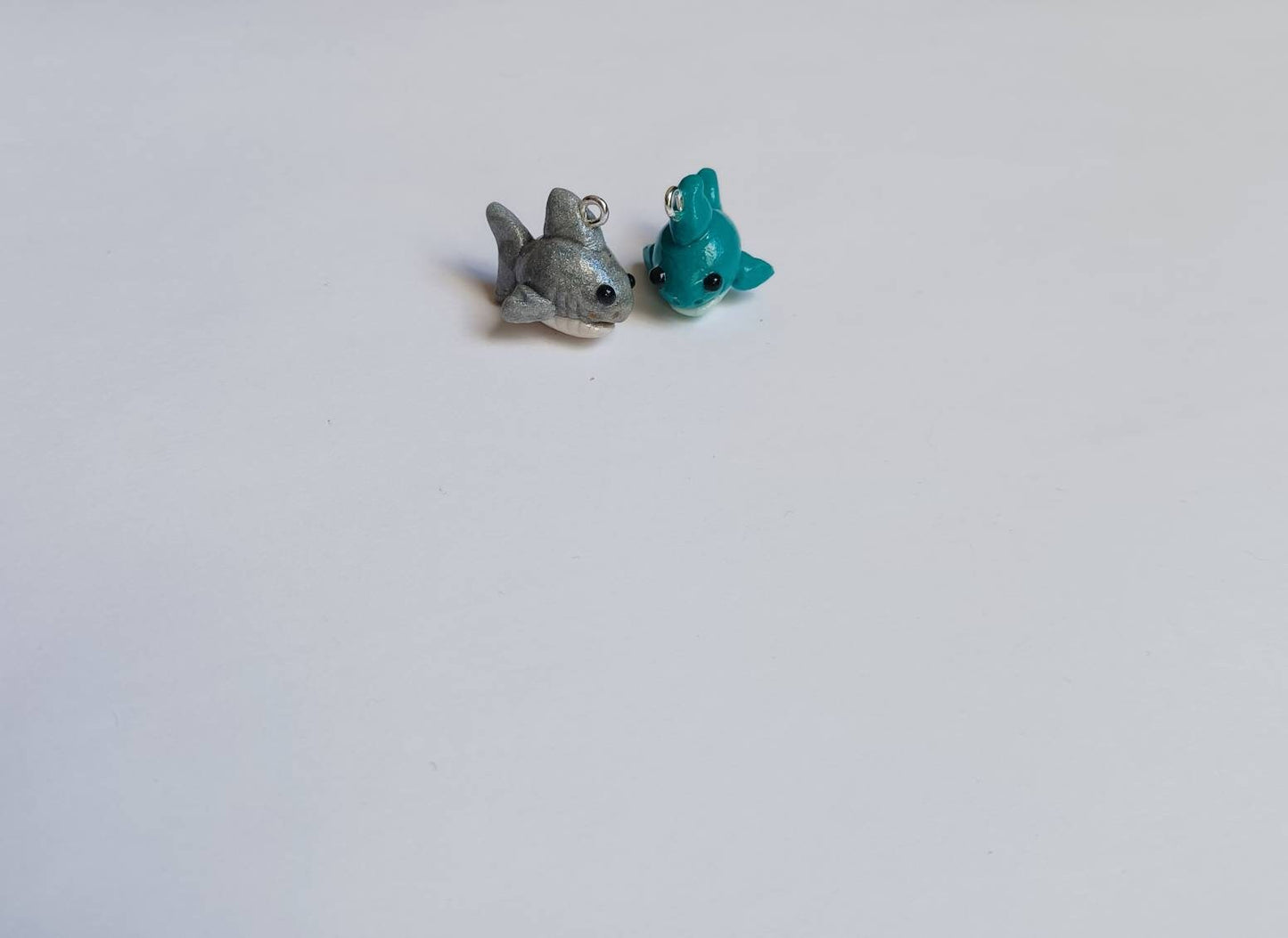 Kawaii shark charms / polymer clay baby shark charms / kawaii animal charms / kawaii shark jewelry