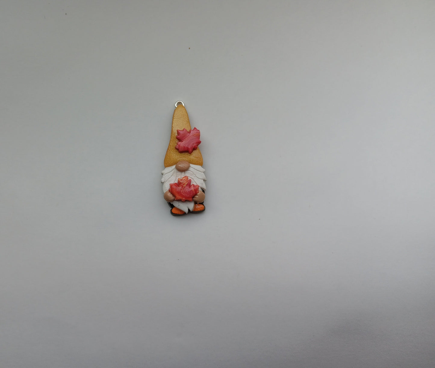 Kawaii thanksgiving gnome charms / polymer clay gnome charms / kawaii fall maple leaf charms / fall leaf gnome charms jewelry stitch marker