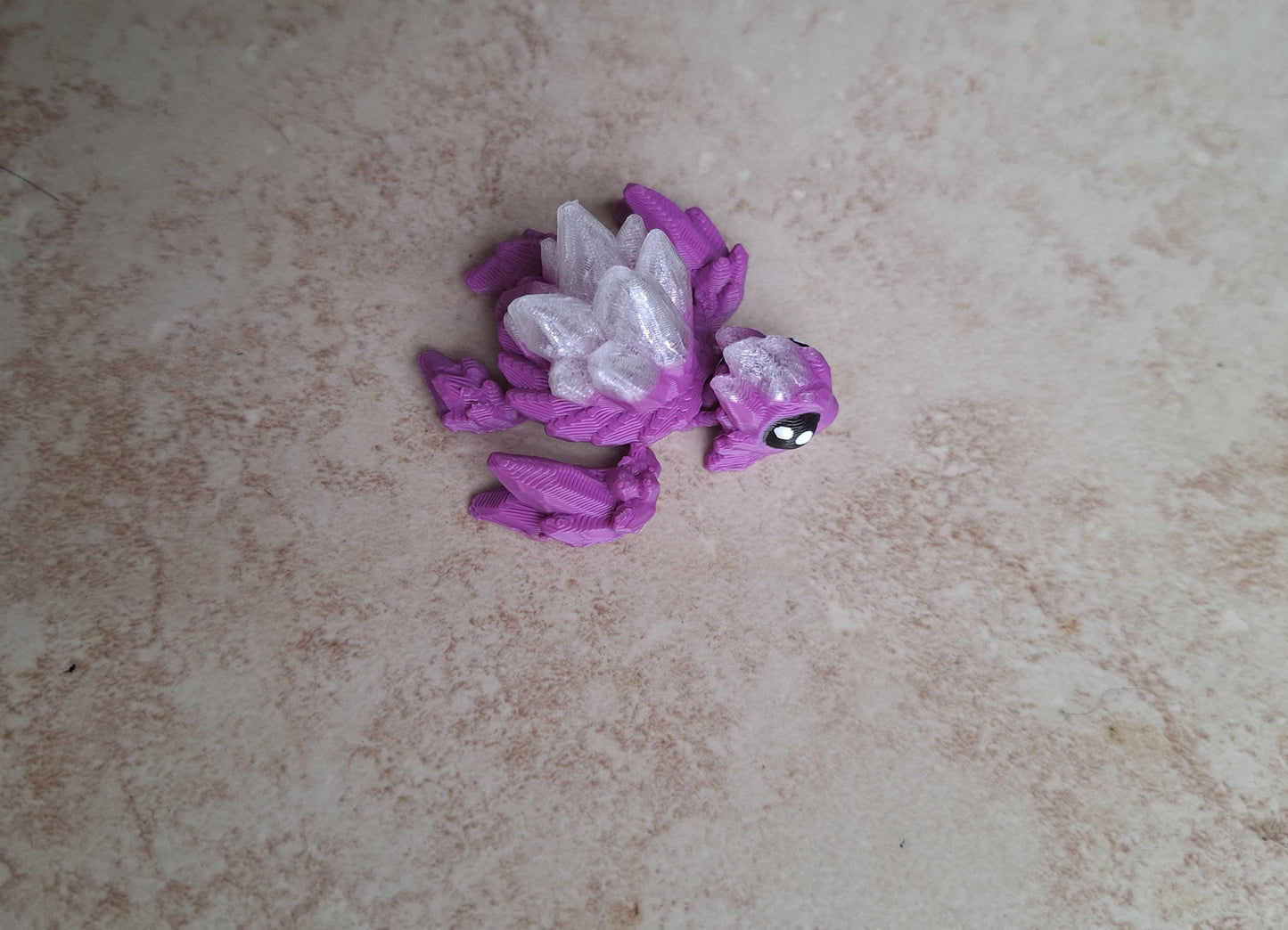 3D articulated clear purple crystal rock turtle / 3d printed turtle animals / gemstone turtle knick knack Fidget figurines