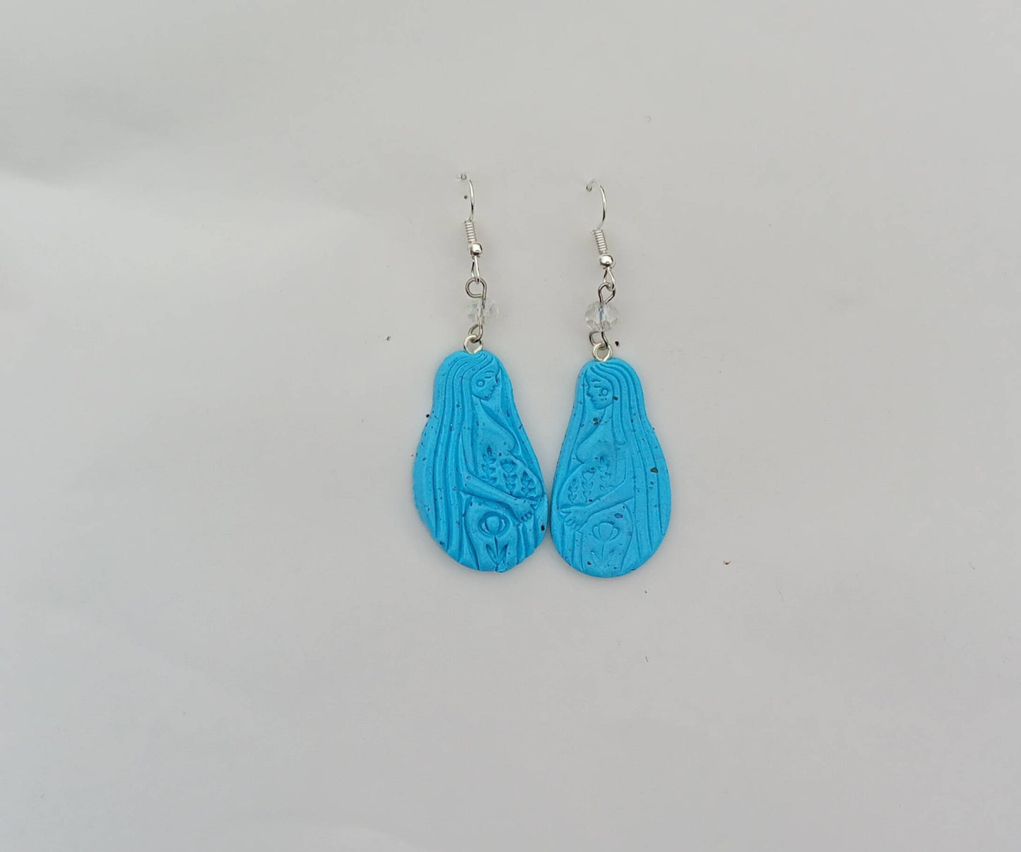 Kawaii floral mom earrings / polymer clay mothers day dangle earrings / clay mom jewelry / floral mother's day earrings