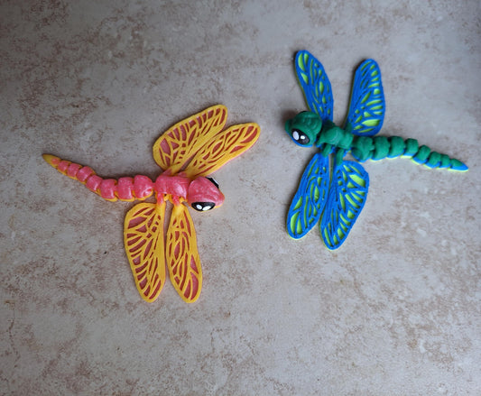 3D articulated dragonfly insect bug / 3d printed dragonfly animals / 3d dragon fly knick knack Fidget figurines