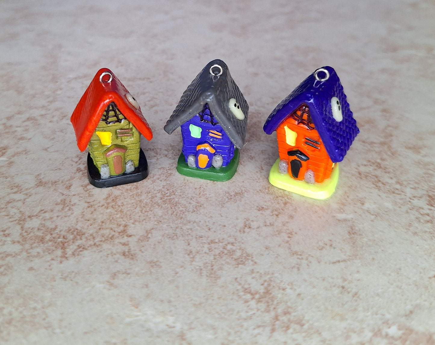 Kawaii 3d haunted house charms / polymer clay 3d halloween charms / spooky house fall garden charms / haunted house charms jewelry