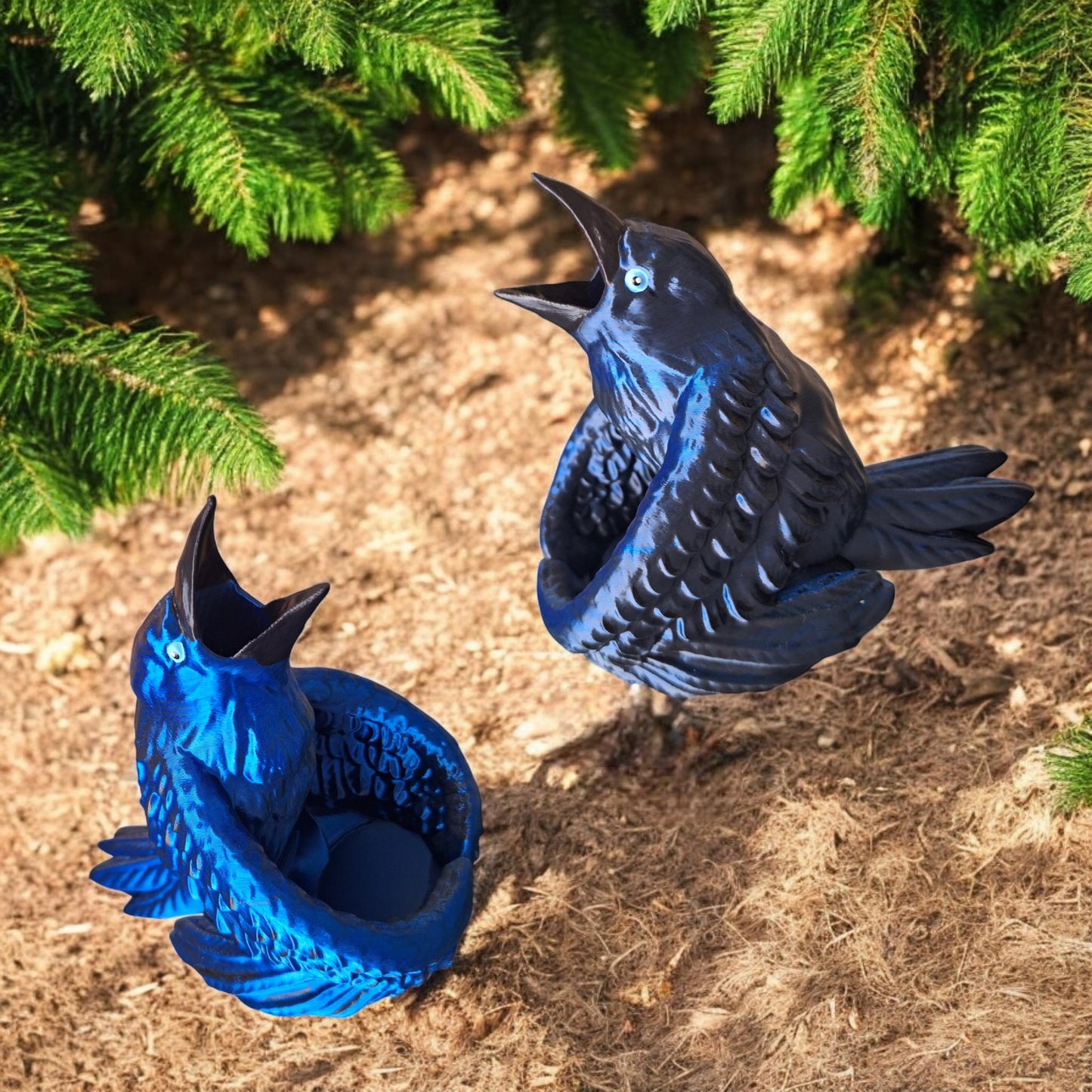 3D printed raven bird dice tower holder / 3d blue black raven dice tower / 3d printed d20 dice tower roller