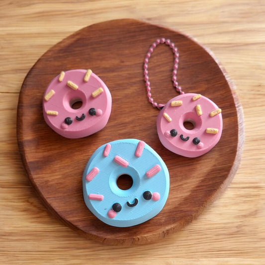 3D printed kawaii donut PLA / 3d printed kawaii keychain / 3d printed donut keychain figurine knick knack Fidget street buddy
