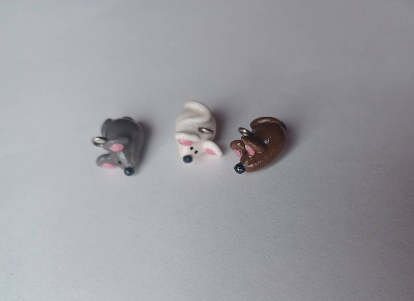 Kawaii mouse charms / polymer clay mouse charms / kawaii animal charms / kawaii mouse jewelry