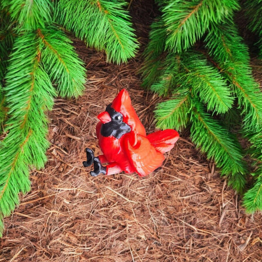 3D articulated flexi red cardinal bird / 3d printed cute cardinal / 3d printed animals figurine knick knack Fidget keychain