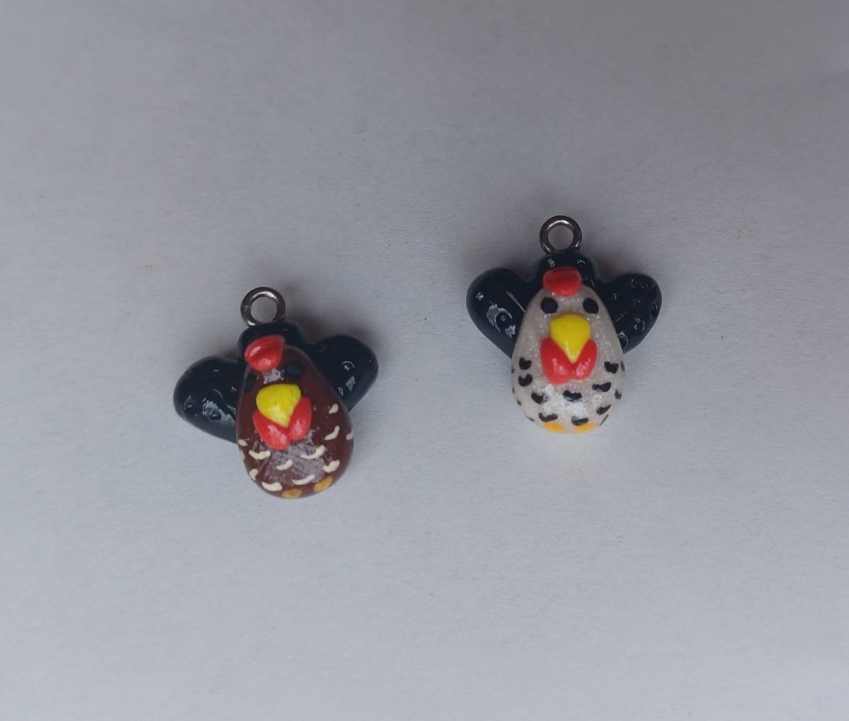 Kawaii chicken rooster charms / polymer clay chicken charms / kawaii rooster charms / kawaii chicken jewelry