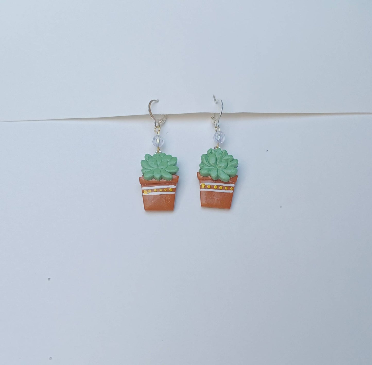 Kawaii succulent earrings / polymer clay succulent plant earrings / kawaii floral plant jewelry / clay succulent