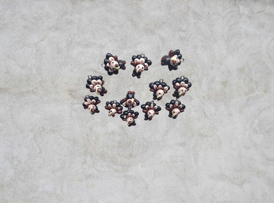 Kawaii turkey charms / polymer clay turkey bird charms / clay holiday charms / clay thanksgiving turkey jewelry stitch marker