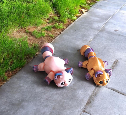 3D articulated raccoon / 3d printed gray black raccoon / 3d printed animals figurine knick knack Fidget