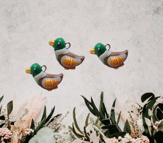 Kawaii duck charms / polymer clay duck charms / kawaii animal charms / mallard duck charms